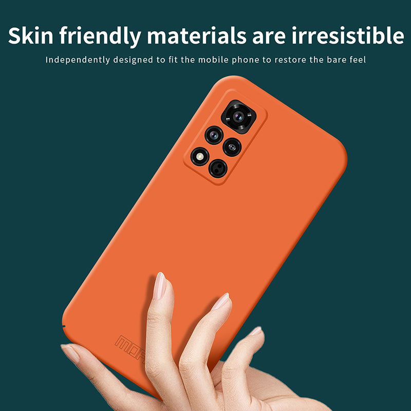 MOFI JK Qin Series For Honor V40 5G Phone Case Skin-Feel Protective Phone Cover - Orange MOFI JK Qin Series For Honor V40 5G Phone Case Skin-Feel Protective Phone Cover - Orange